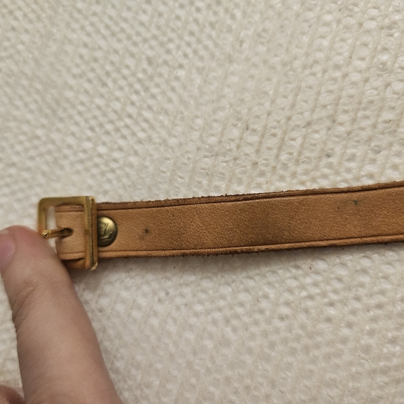 Louis Vuitton Brown Leather Luggage Tag w/ Broken Strap - Picture 5 of 7